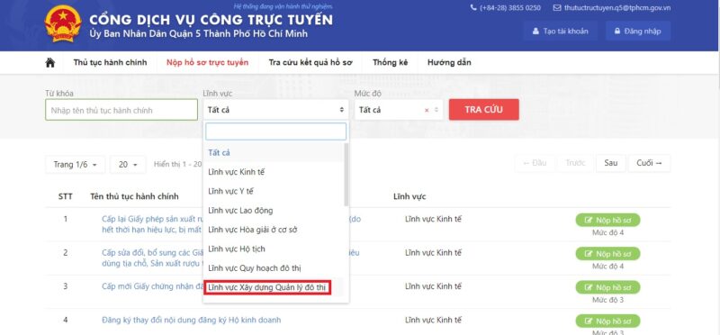 Nop ho so truc tuyen giay phep xay dung quan 5 b