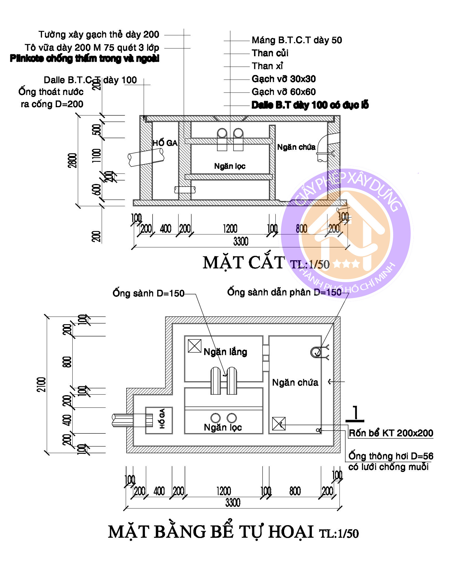 Bản vẽ Xin phép xây dựng nhà phố 5 mat cat mat bang be tu hoai