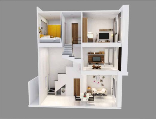 Tầng lửng và chiều cao tầng lửng 2 tang lung nha 2 lau