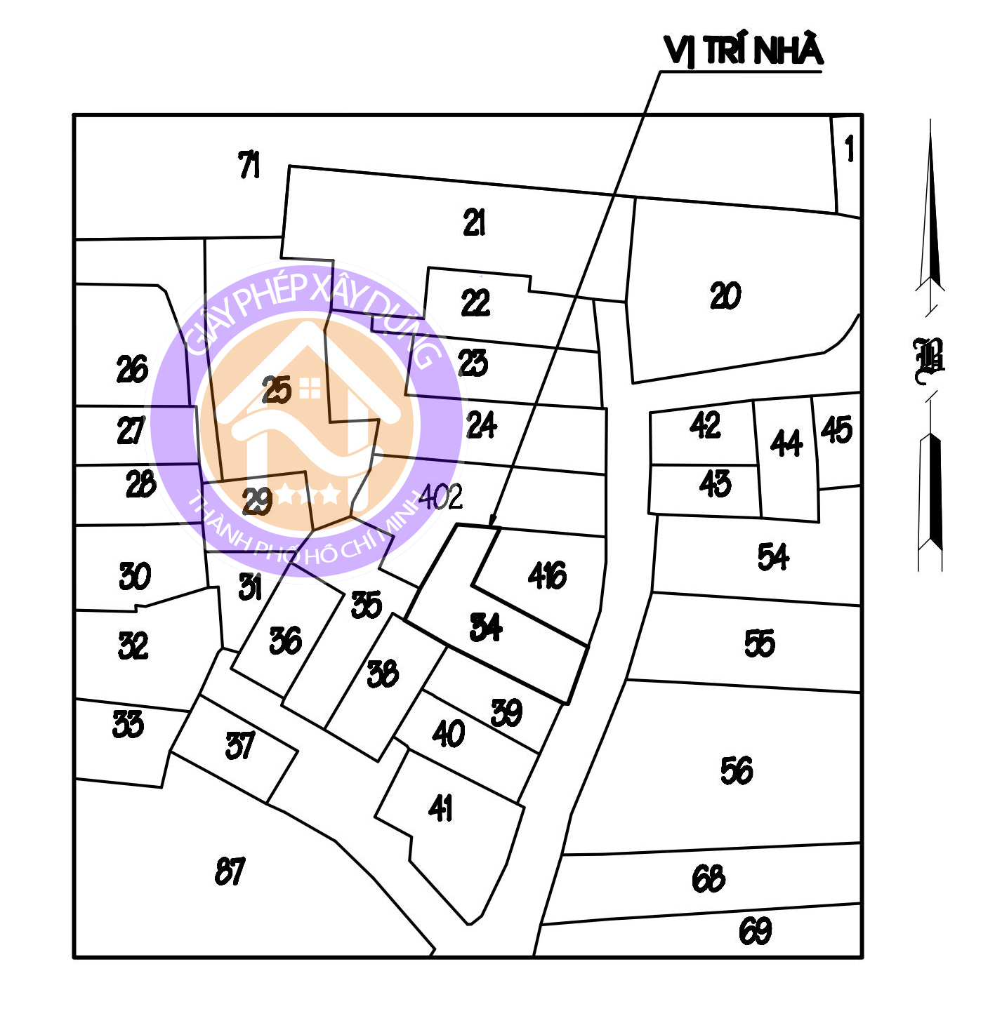 Bản vẽ Xin phép xây dựng nhà phố 7 vi tri nha