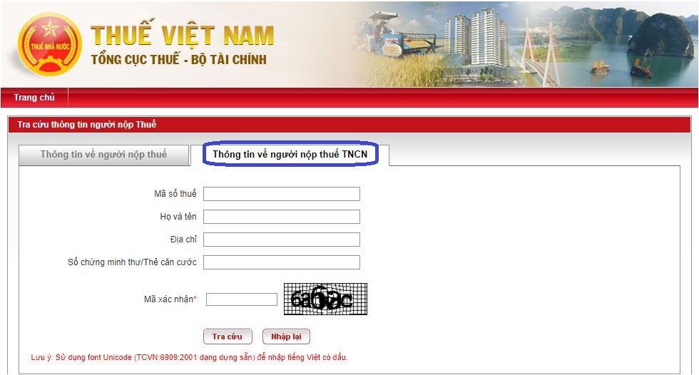 Tra cứu số thẻ căn cước công dân online 5 buoc 4 chon thong tin ve nguoi nop thue tncn