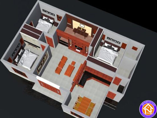 thiet ke nha 1 tang 3 phong ngu 100m2 1